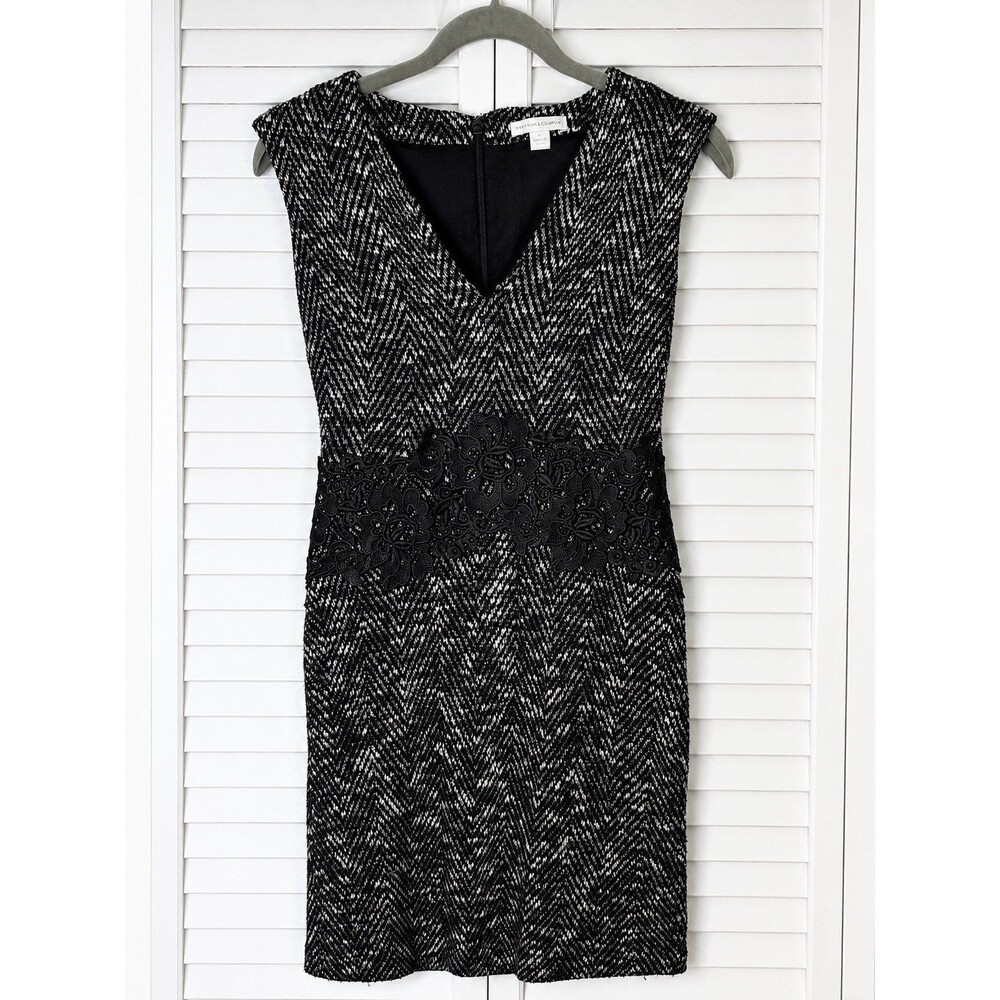 New York & Company Tweed Lace Waist Dress XS